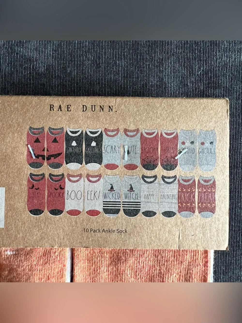 NWT Rae Dunn Kids Halloween Ankle Socks 10 Pack Size S/M